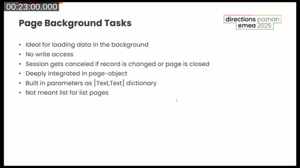 Comparison table of Page Background Task, StartSession, TaskScheduler, and Job Queue features