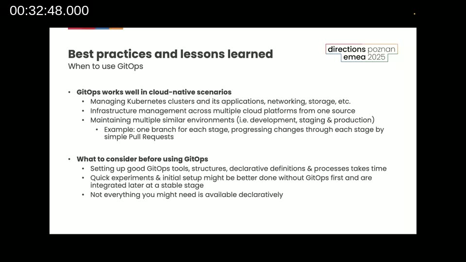 Best practices slide: when GitOps works well and what to consider before starting