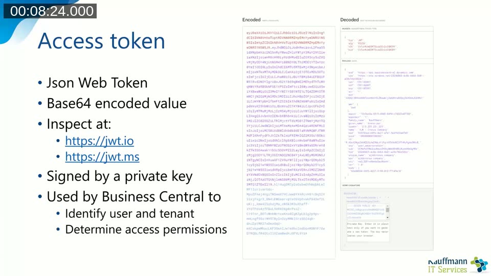 Slide on access tokens as JSON Web Tokens, with a JWT.io style encoded and decoded token view