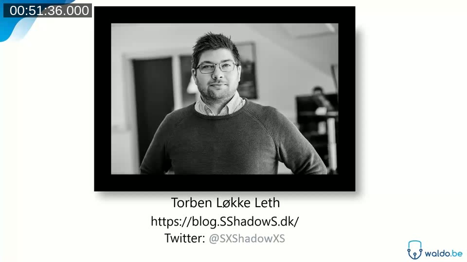 Credit slide for Torben Loekke Leth, creator of the AL-Flamegraph conversion service, linking to his blog at blog.sshadows.dk