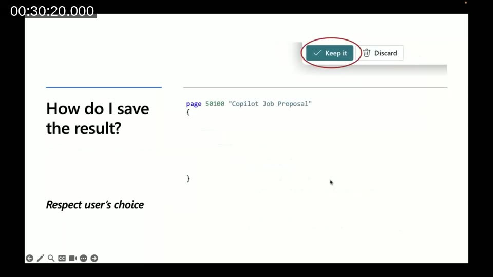 Keep it and Discard buttons shown at the bottom of the content area