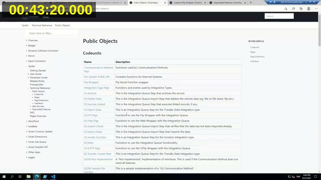 Published external documentation website generated by NAB AL Tools, showing a Public Objects page with codeunits and descriptions