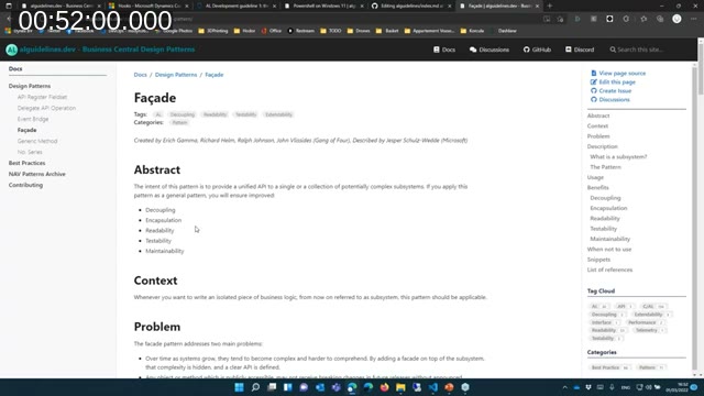 The Facade pattern documentation page on alguidelines.dev