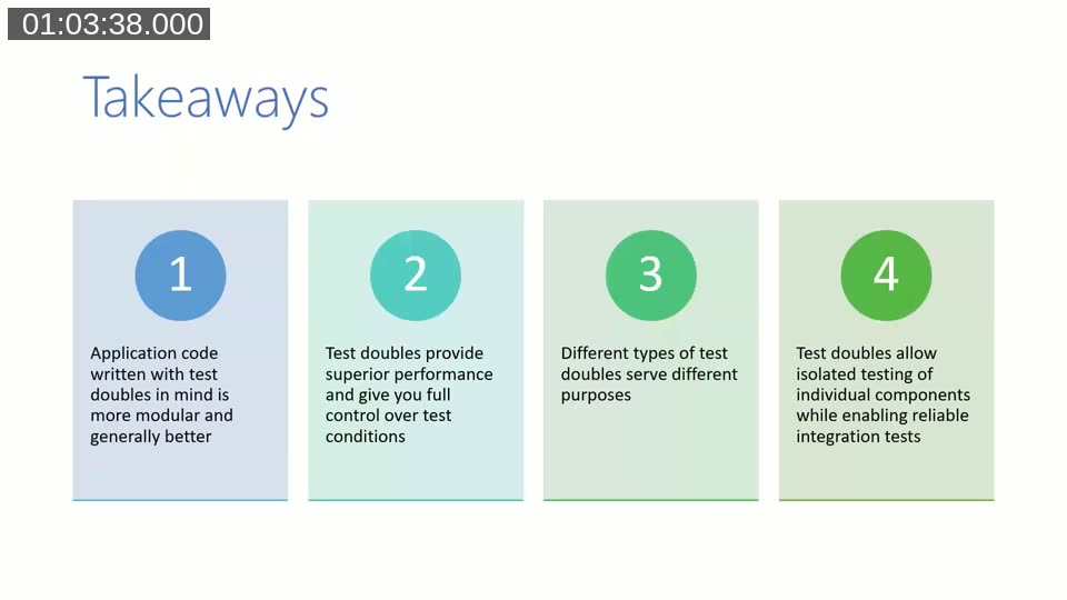Takeaways slide summarizing the four main lessons of the webinar