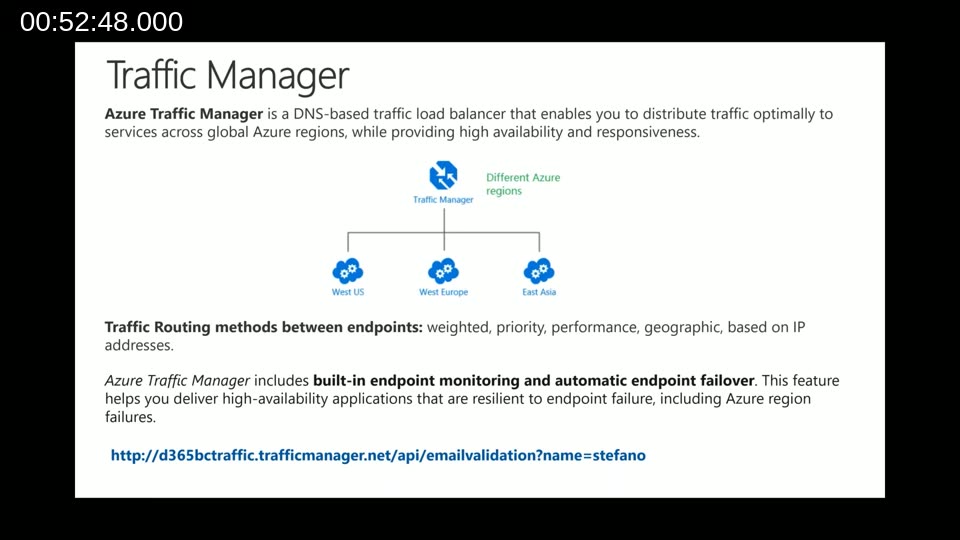 Azure Traffic Manager routing traffic to function instances in West US, West Europe, and East Asia