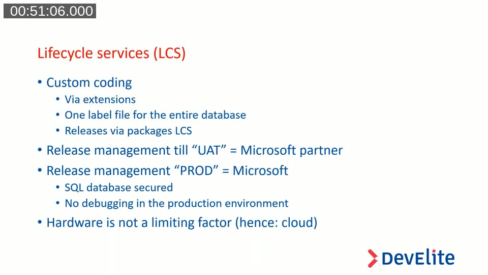 Lifecycle Services (LCS) portal showing environment management, project phases, and release management for D365 Finance