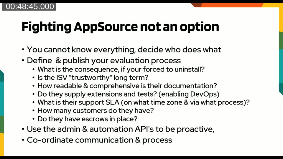 VAR perspective: formal ISV evaluation process covering business impact, longevity, documentation, DevOps support, and escrow